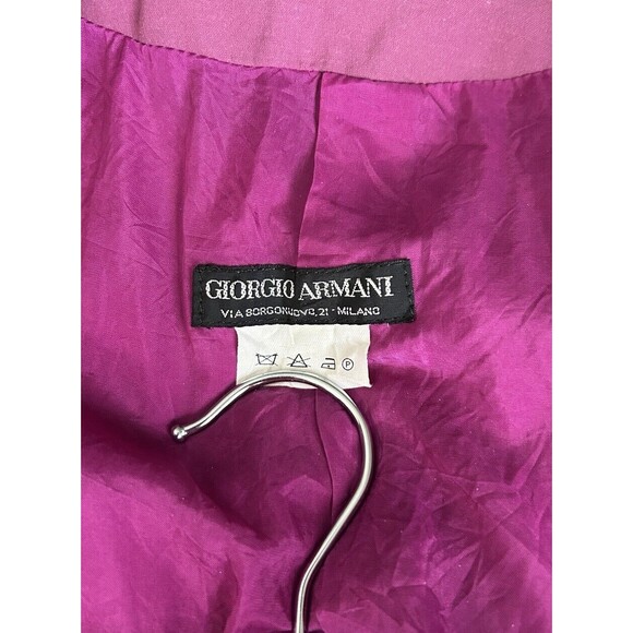 Giorgio Armani Black Label Womens Blazer Size 38 One Button Coat Magenta Vintage - Picture 11 of 12